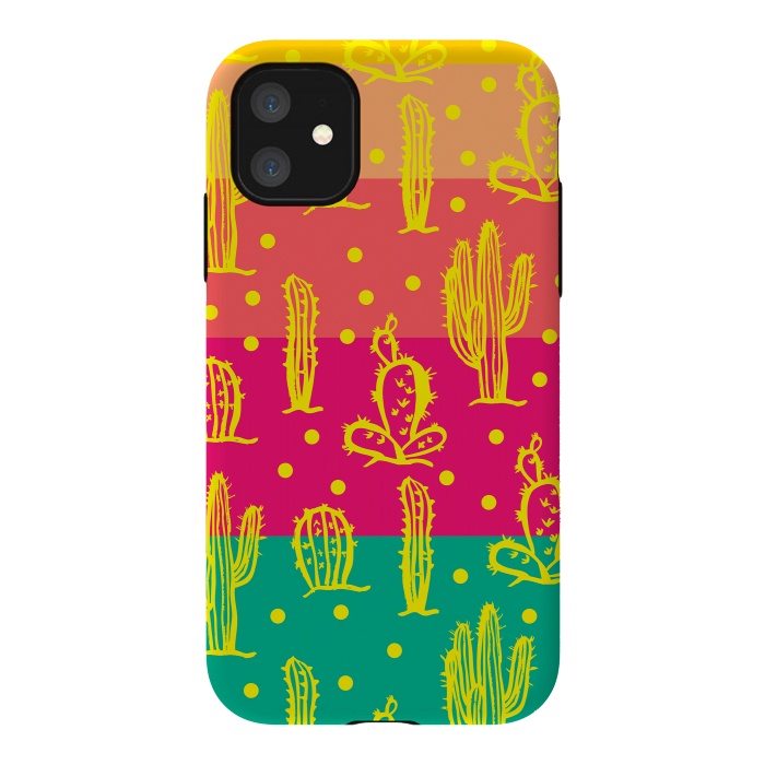 iPhone 11 StrongFit Cactus in Luminous Tones by Rossy Villarreal