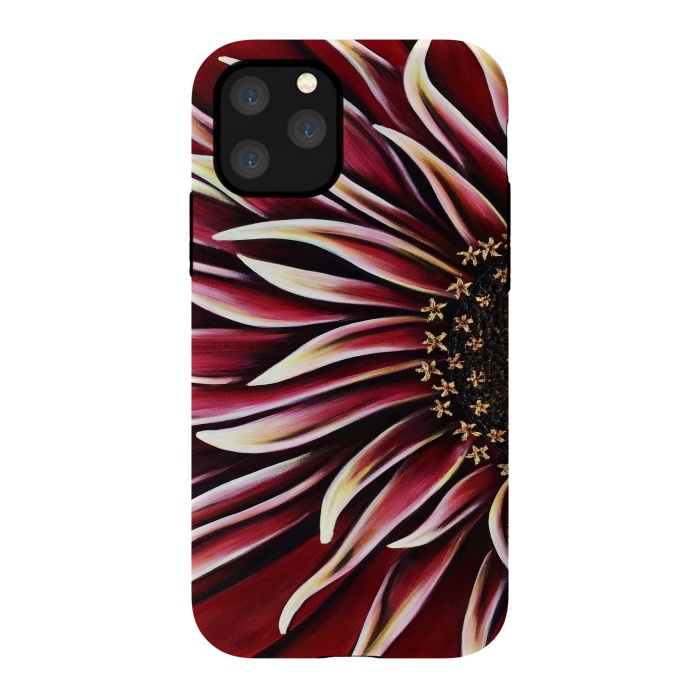 iPhone 11 Pro StrongFit Wild Red Zinnia by Denise Cassidy Wood