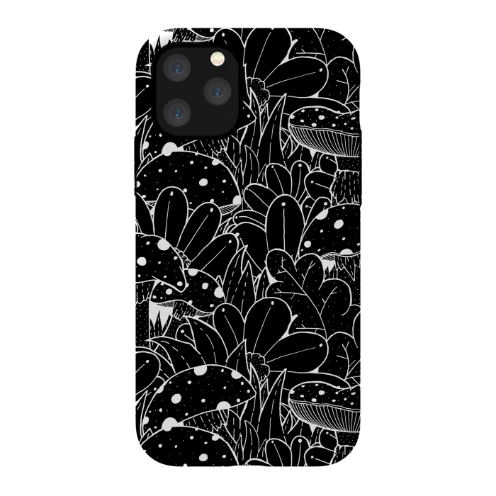 iPhone 11 Pro StrongFit Black and white autumn pattern by Steve Wade (Swade)