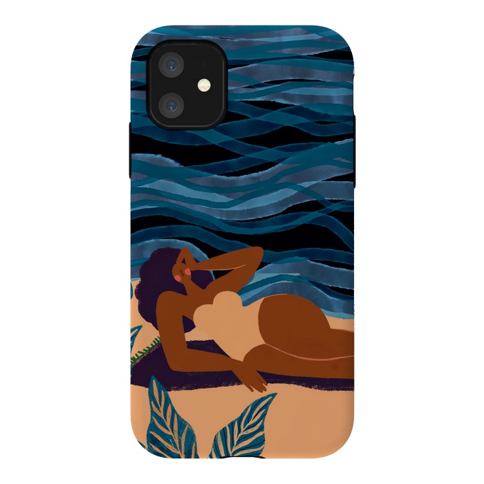 iPhone 11 StrongFit Eve at the Beach - Tanning Girl  by  Utart