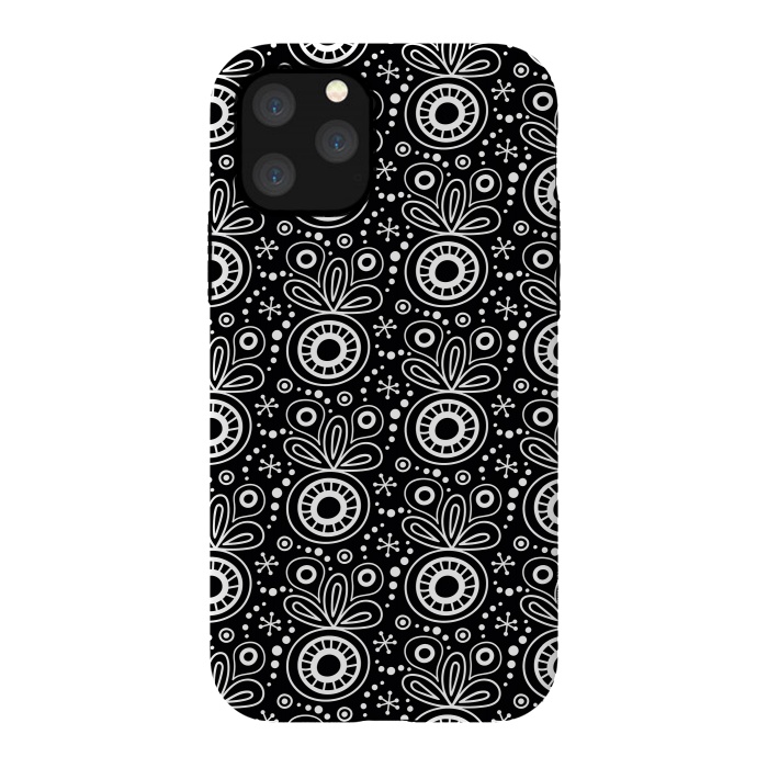 iPhone 11 Pro StrongFit Abstract Doodle Pattern Black by Majoih