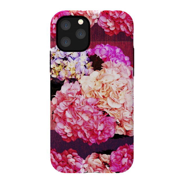 iPhone 11 Pro StrongFit Hortencias Rosas y Azules by Rossy Villarreal