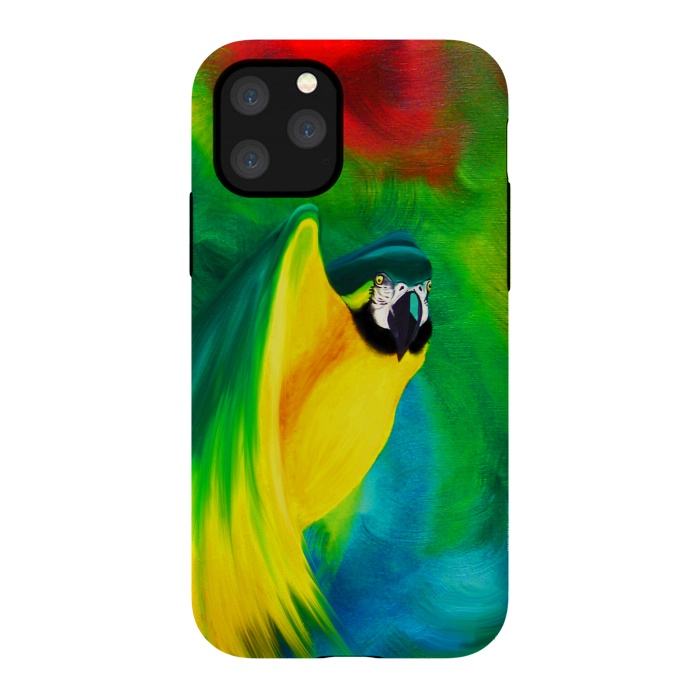 iPhone 11 Pro StrongFit Macaw Parrot Ara Oil on Canvas Painting  by BluedarkArt