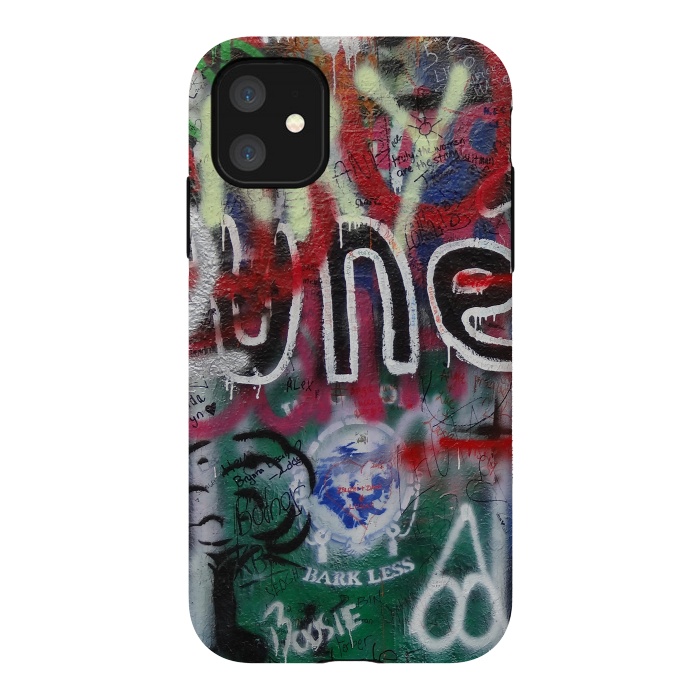 iPhone 11 StrongFit Graffiti Grunge Wall Art by Andrea Haase