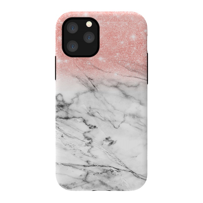 iPhone 11 Pro StrongFit Rose Gold Glitter on Marble by  Utart