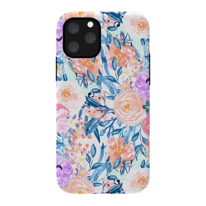 iPhone 11 Pro StrongFit Modern watercolor garden floral paint by InovArts