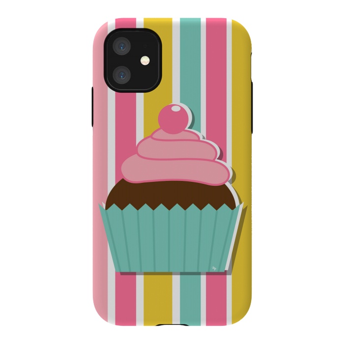 iPhone 11 StrongFit Colorful cupcake by Martina