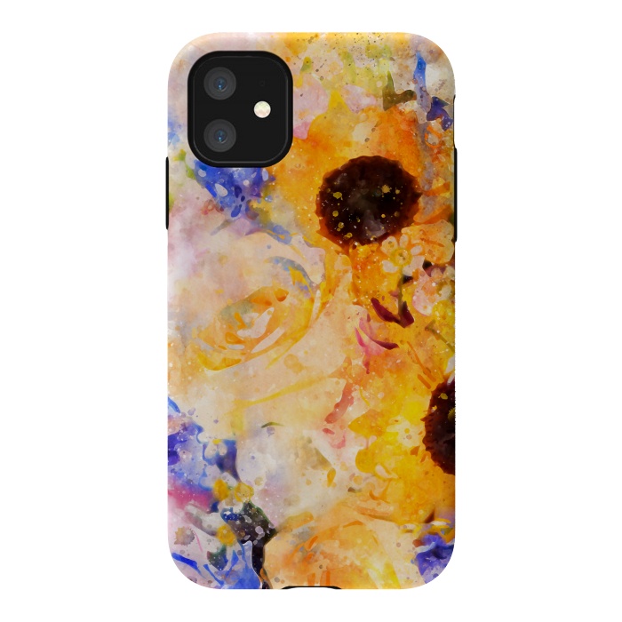 iPhone 11 StrongFit Yellow Vintage Rose by Creativeaxle