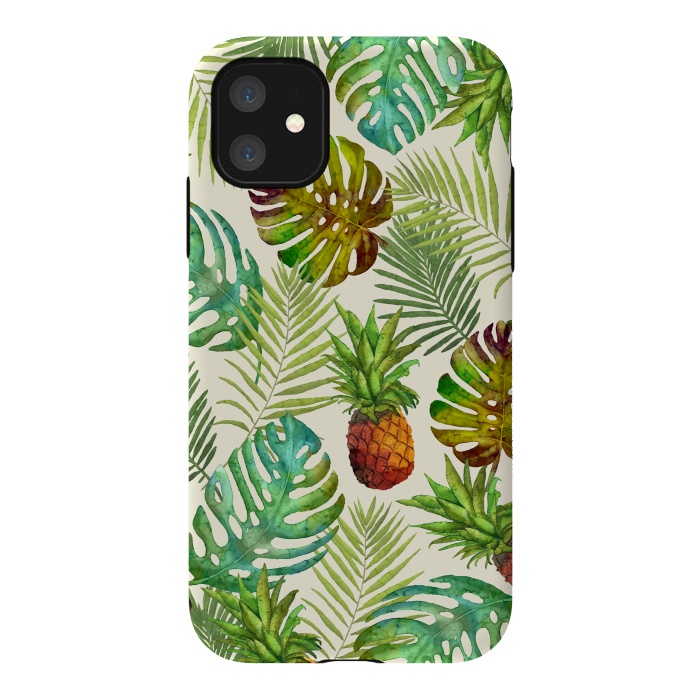 iPhone 11 StrongFit Pineapple and Monstera by Creativeaxle