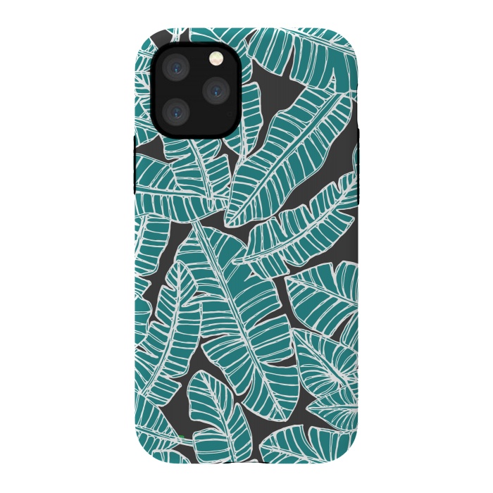 iPhone 11 Pro StrongFit Tropical Fronds by Pom Graphic Design