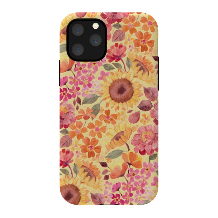 iPhone 11 Pro StrongFit Happy Boho Autumn Floral  by Micklyn Le Feuvre