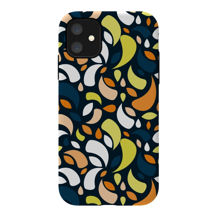 iPhone 11 StrongFit multicolored leaf shapes by TMSarts