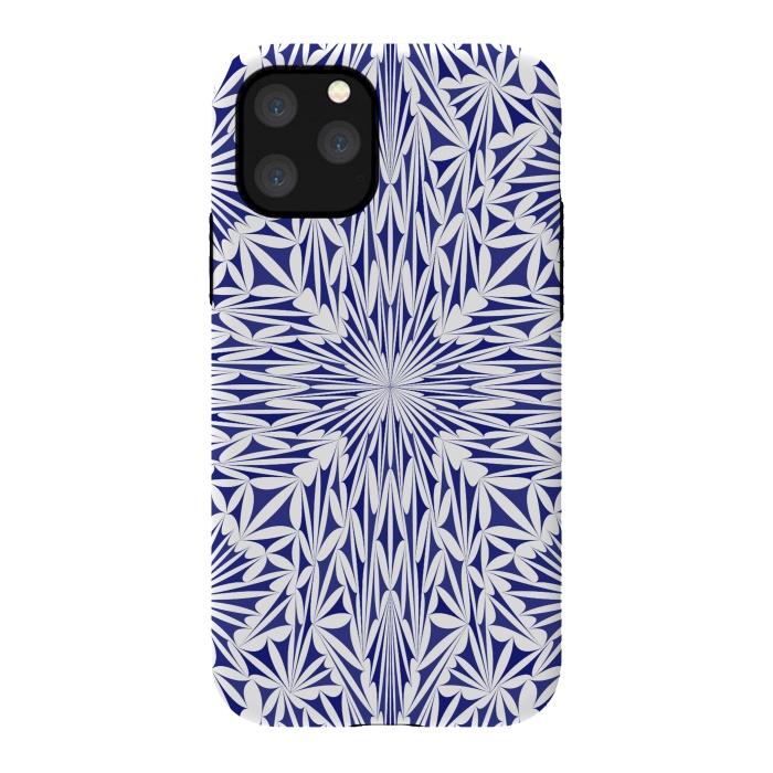 iPhone 11 Pro StrongFit Blue white oriental foliage mandala by Oana 