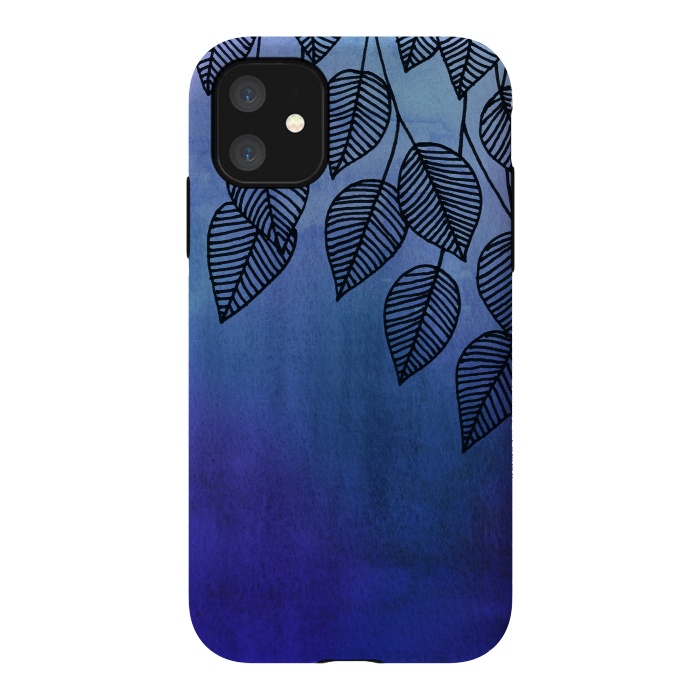iPhone 11 StrongFit Midnight Garden in Watercolor and Ink by Micklyn Le Feuvre