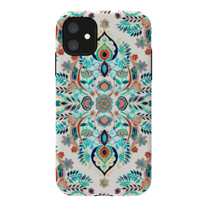 iPhone 11 StrongFit Modern Folk in Jewel Colors by Micklyn Le Feuvre