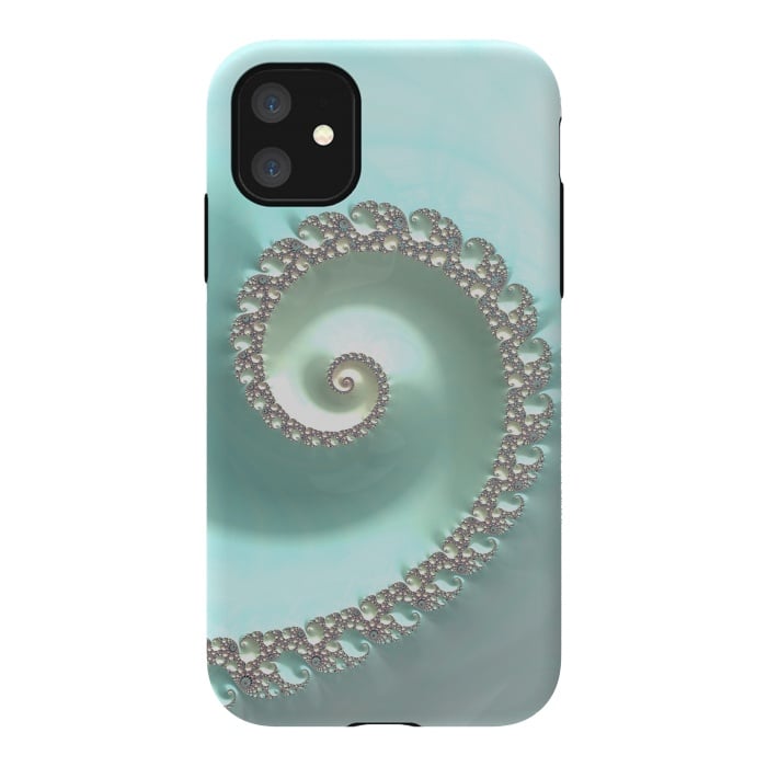 iPhone 11 StrongFit Fantastic Turquoise Fractal by Andrea Haase