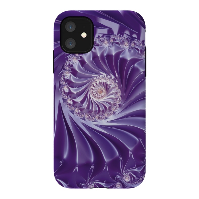 iPhone 11 StrongFit Purple Fractal Fantasies by Andrea Haase