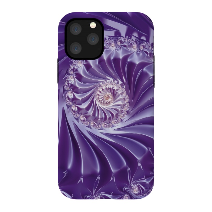 iPhone 11 Pro StrongFit Purple Fractal Fantasies by Andrea Haase