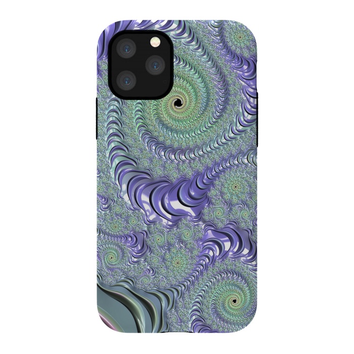 iPhone 11 Pro StrongFit Teal And Purple Fractal Design by Andrea Haase