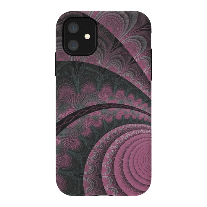 iPhone 11 StrongFit Pink Fractal Design by Andrea Haase