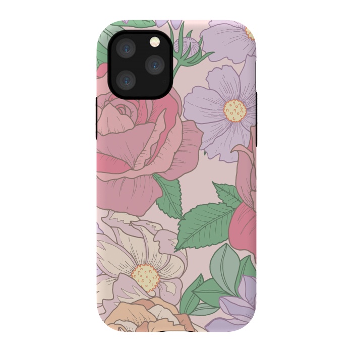 iPhone 11 Pro StrongFit Pink Summer Rose Floral Bouquet by Becky Starsmore