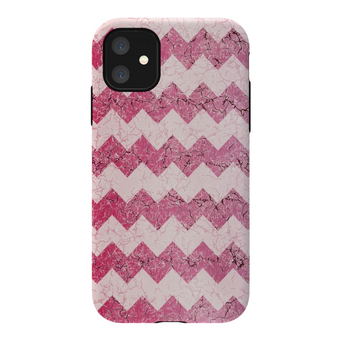 iPhone 11 StrongFit Pink chevron by Jms