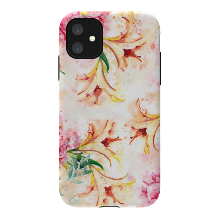 iPhone 11 StrongFit Peony Floral by Creativeaxle