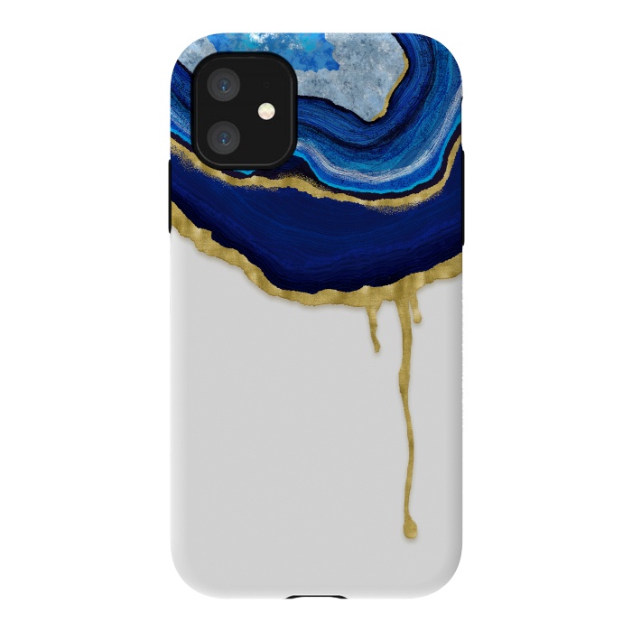 iPhone 11 StrongFit Sapphire Dripping Agate by Noonday Design