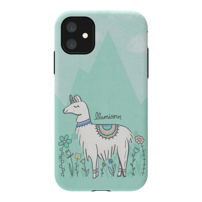 iPhone 11 StrongFit Llovely Llamicorn by Noonday Design