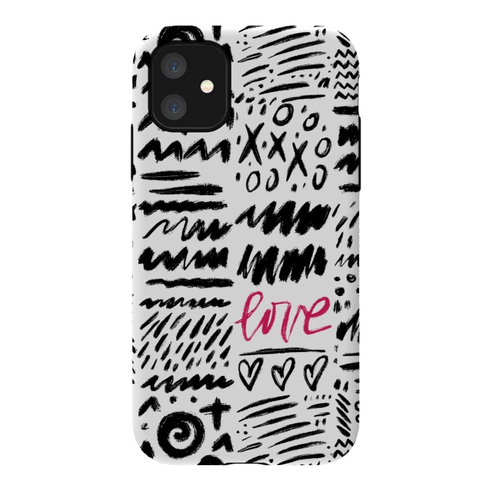 iPhone 11 StrongFit Love Scribbles by Noonday Design
