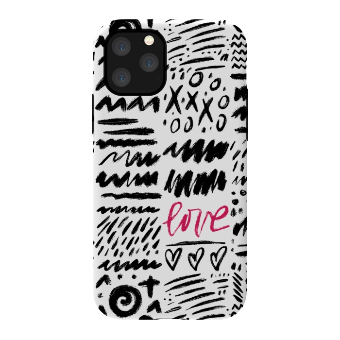 iPhone 11 Pro StrongFit Love Scribbles by Noonday Design