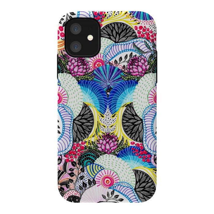 iPhone 11 StrongFit Whimsical abstract hand paint design  by InovArts