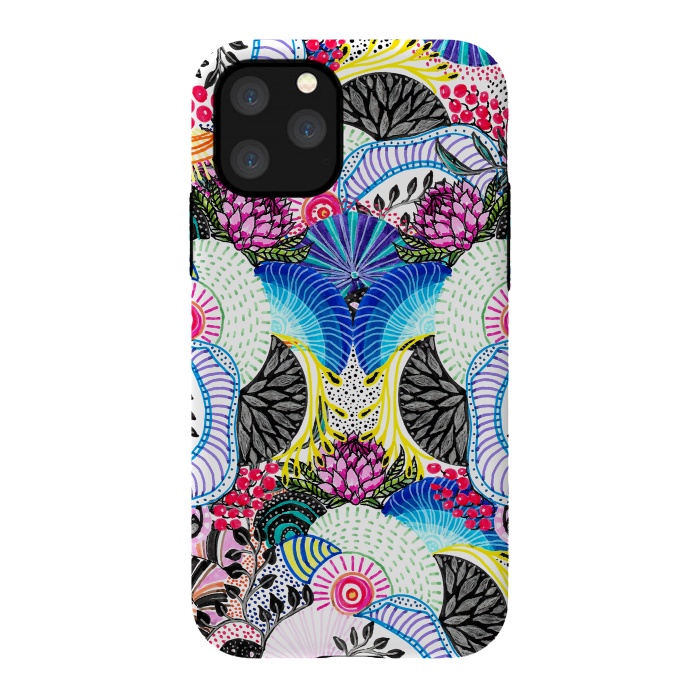 iPhone 11 Pro StrongFit Whimsical abstract hand paint design  by InovArts