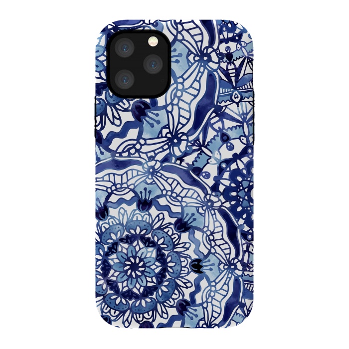 iPhone 11 Pro StrongFit Delft Blue Mandalas by Noonday Design