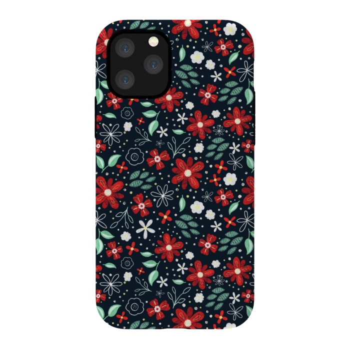 iPhone 11 Pro StrongFit Little Christmas Flowers by Noonday Design