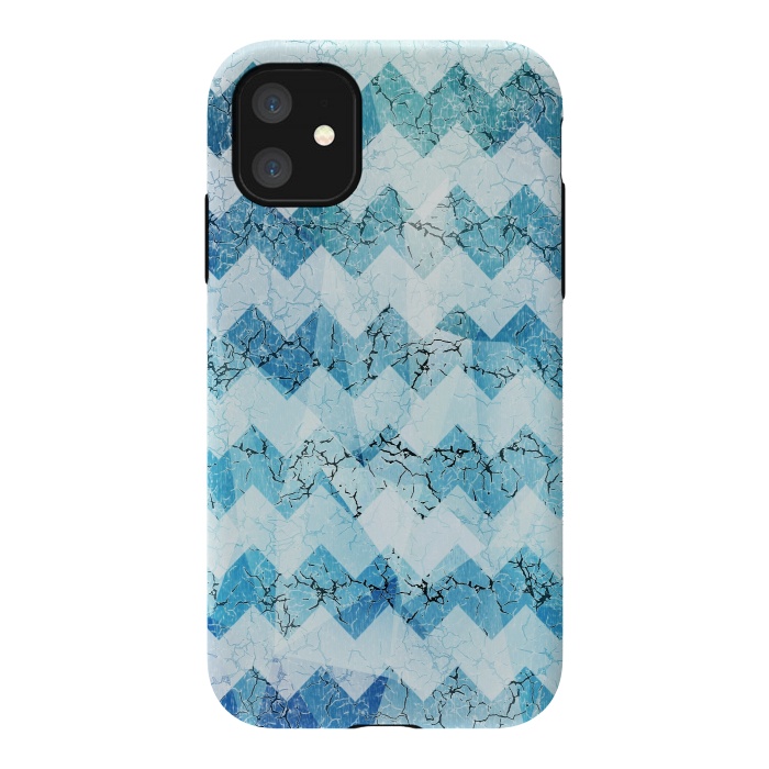 iPhone 11 StrongFit Blue chevron by Jms