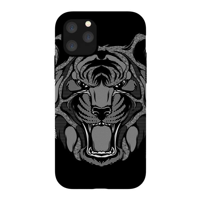 iPhone 11 Pro StrongFit Tiger Zentangle by Afif Quilimo
