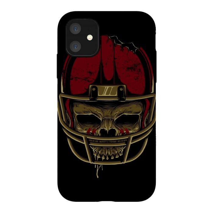 iPhone 11 StrongFit American Football Skull by Afif Quilimo