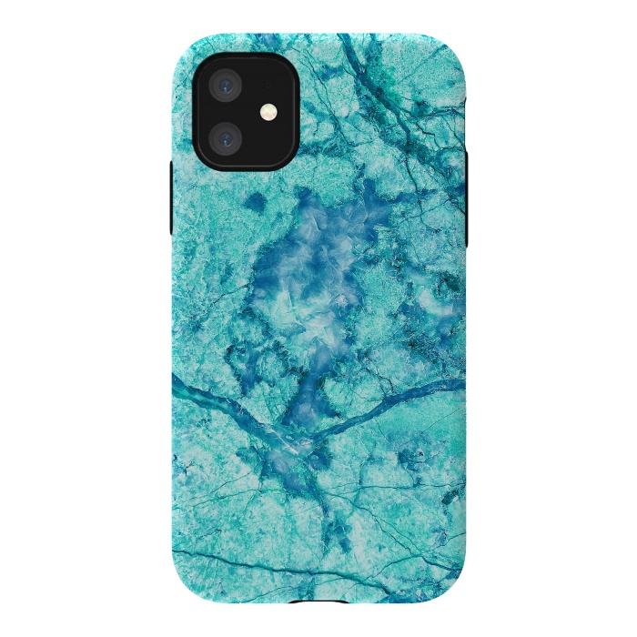 iPhone 11 StrongFit Turquoise Marble by Art Design Works