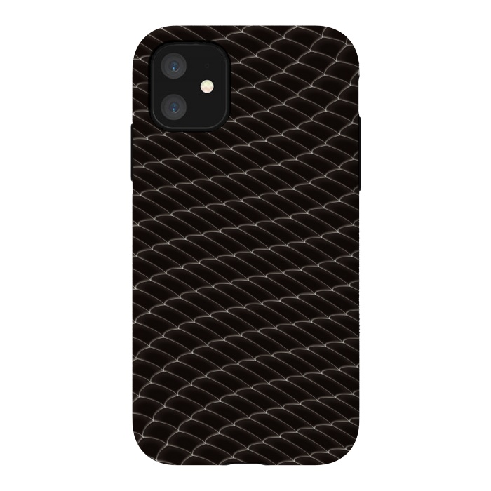 iPhone 11 StrongFit Black Snake Scale Pattern by Art Design Works