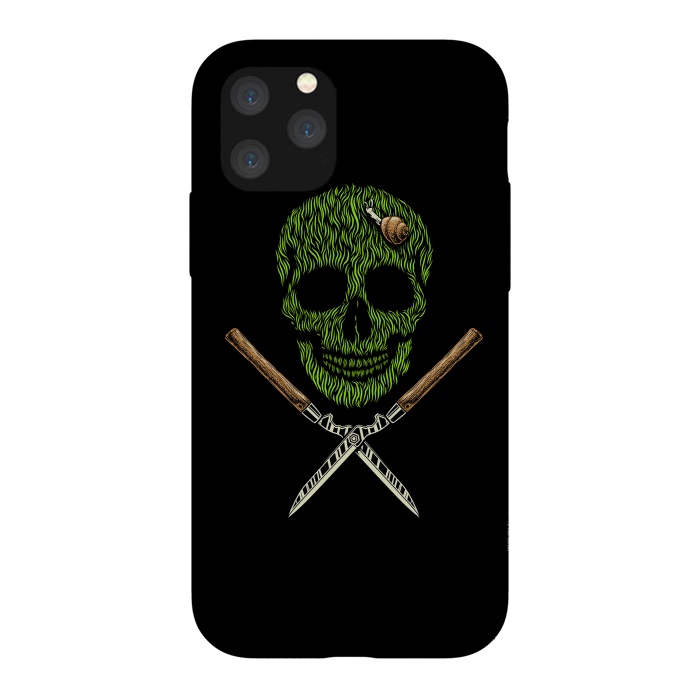 iPhone 11 Pro StrongFit Skull Grass by Afif Quilimo