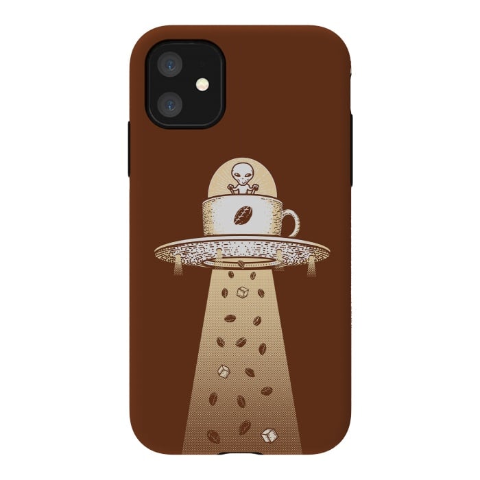 iPhone 11 StrongFit Alien Coffee Invasion by Afif Quilimo