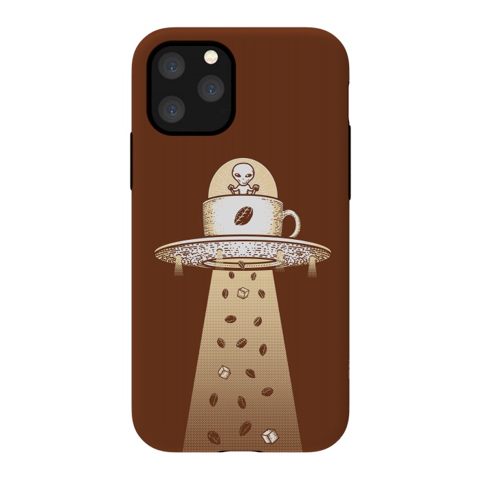 iPhone 11 Pro StrongFit Alien Coffee Invasion by Afif Quilimo