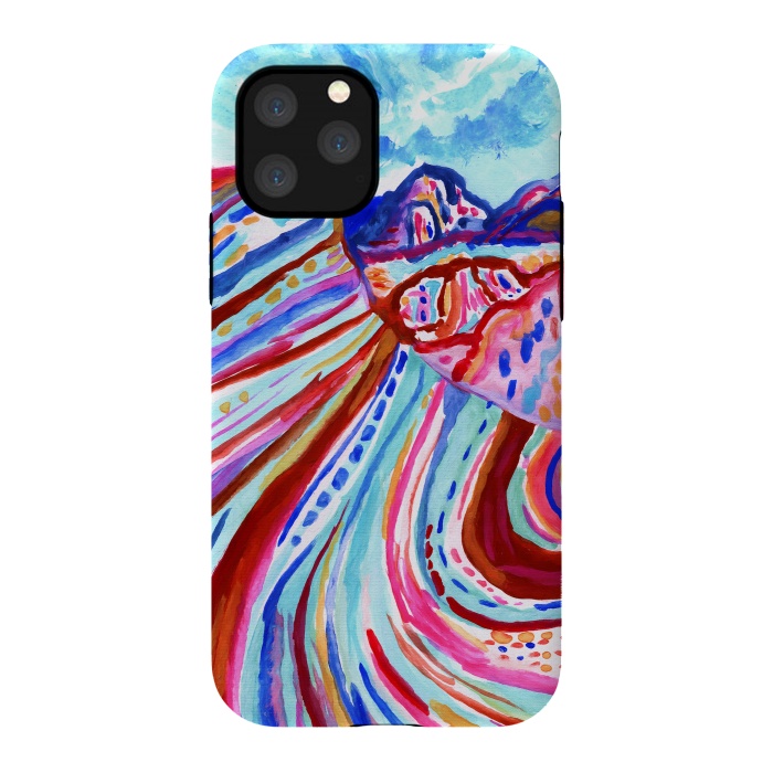 iPhone 11 Pro StrongFit Abstract Rainbow Mountains  by Tigatiga