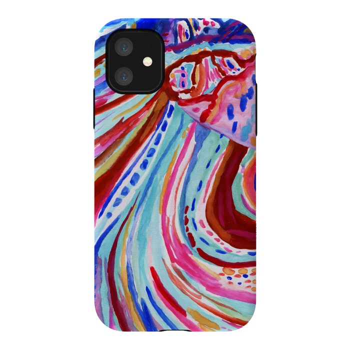 iPhone 11 StrongFit Abstract Rainbow  by Tigatiga