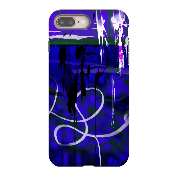 iPhone 7 plus StrongFit Blue paint strokes phone case by Josie