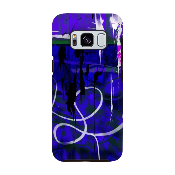 Galaxy S8 StrongFit Blue paint strokes phone case by Josie