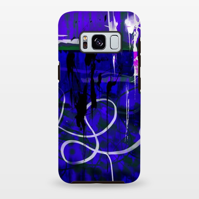 Galaxy S8 plus StrongFit Blue paint strokes phone case by Josie