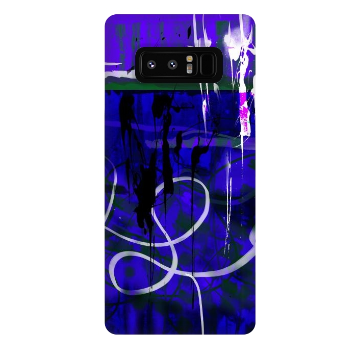 Galaxy Note 8 StrongFit Blue paint strokes phone case by Josie