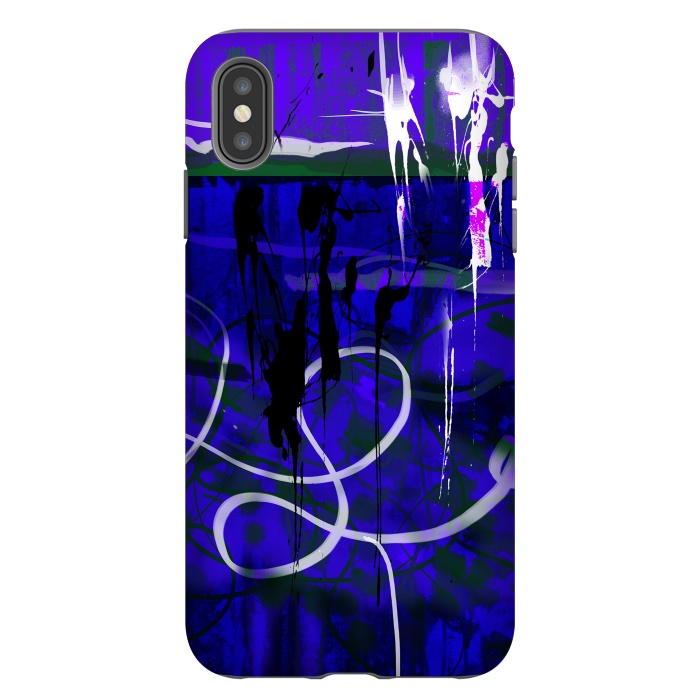 iPhone Xs Max StrongFit Blue paint strokes phone case by Josie